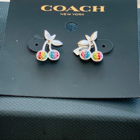 Coach Multicolor Rainbow Cherry Stud Earrings - Picture 6 of 7